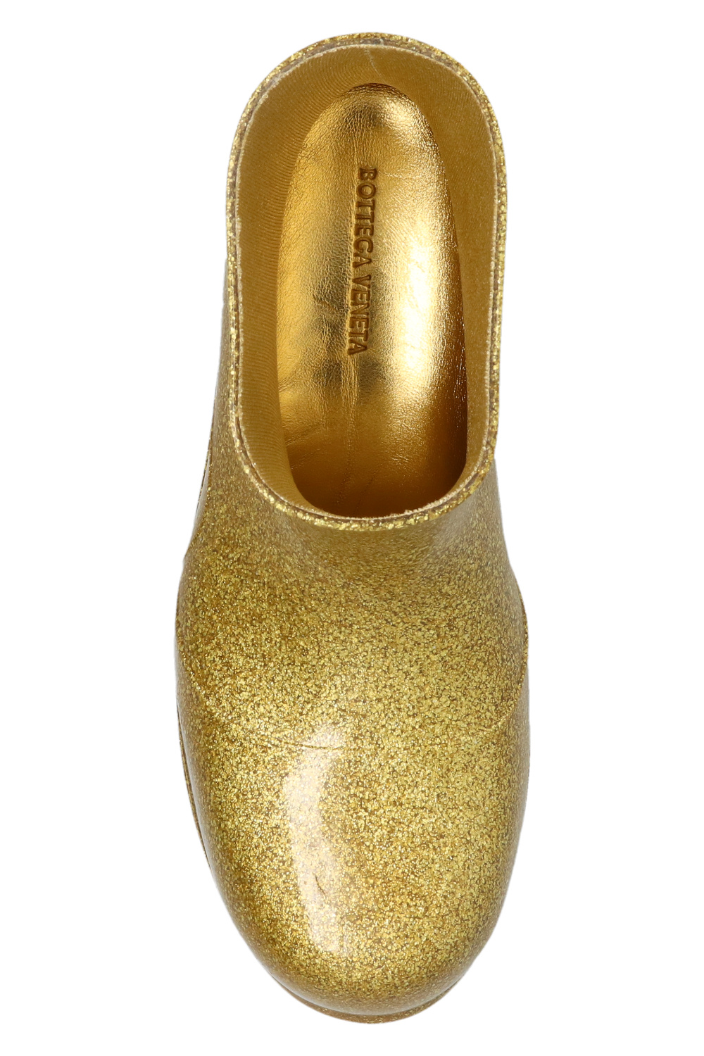 Bottega veneta gold slippers hot sale